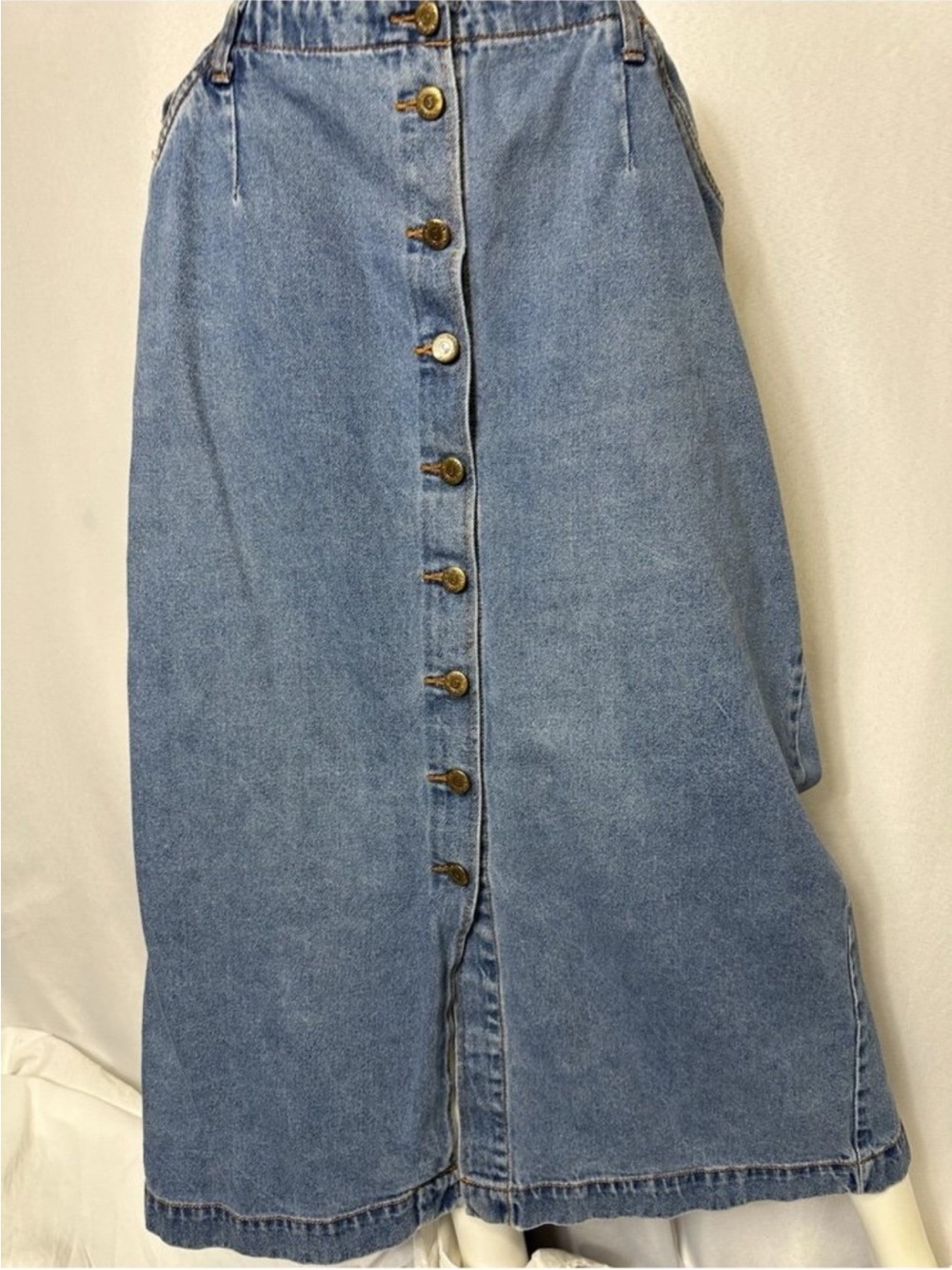 VINTAGE JUKEBOX BRAND SIZE 13/14 BUTTON DOWN JEAN SKIRT 100% Cotton